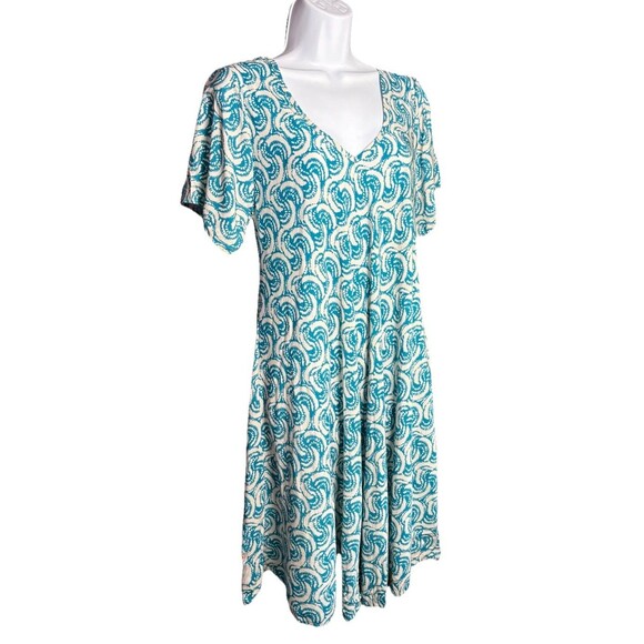 NEW By Coco A-Line Dress Women’s One Size Blue Off White V-Neck - Picture 1 of 8